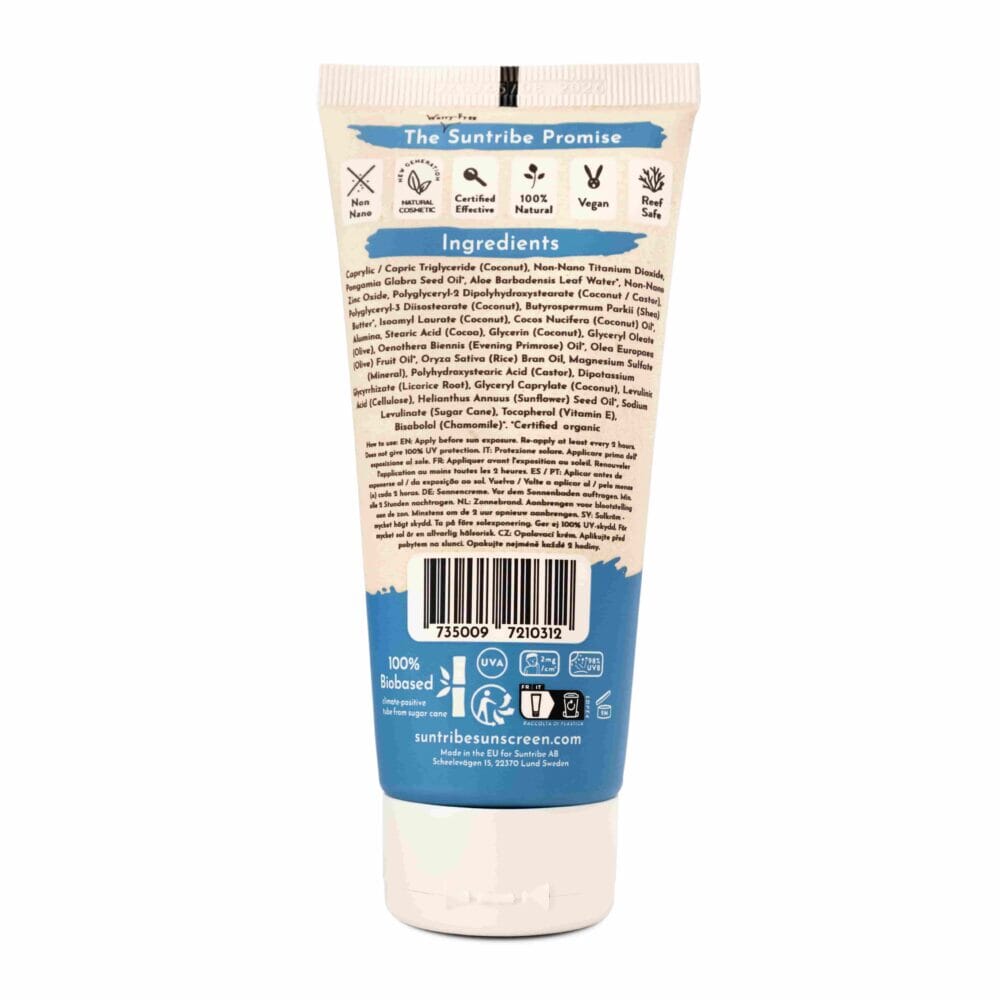 Suntribe All Natural Mineral Krop & Ansigt Solcreme - SPF 50, 100 ml