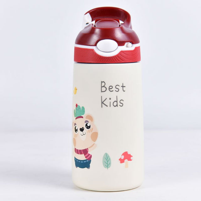 Børne Drikkedunk med Sugerør 400 ML - Rød