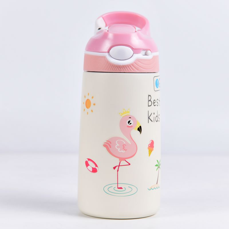 Børne Drikkedunk med Sugerør 400 ML - Pink