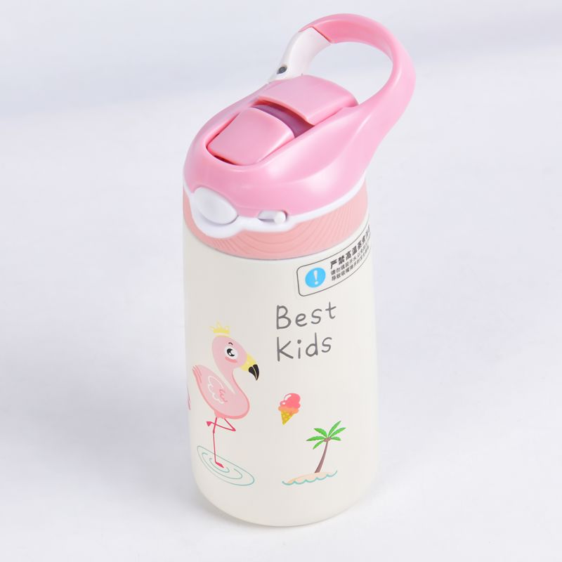 Børne Drikkedunk med Sugerør 400 ML - Pink