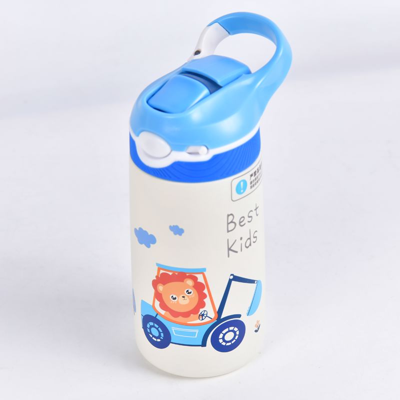 Børne Drikkedunk med Sugerør 400 ML - Blå