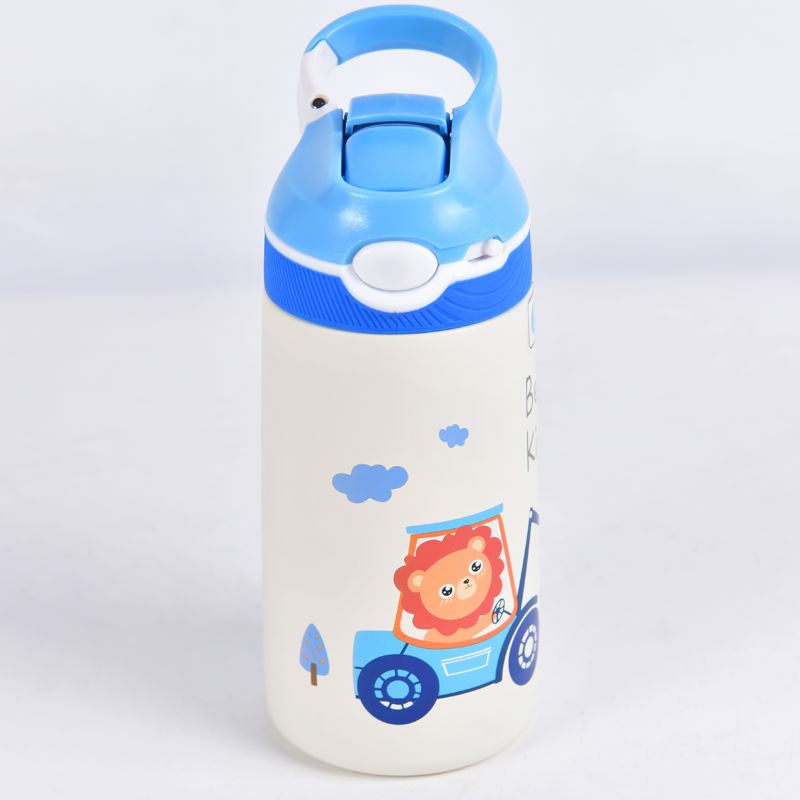 Børne Drikkedunk med Sugerør 400 ML - Blå