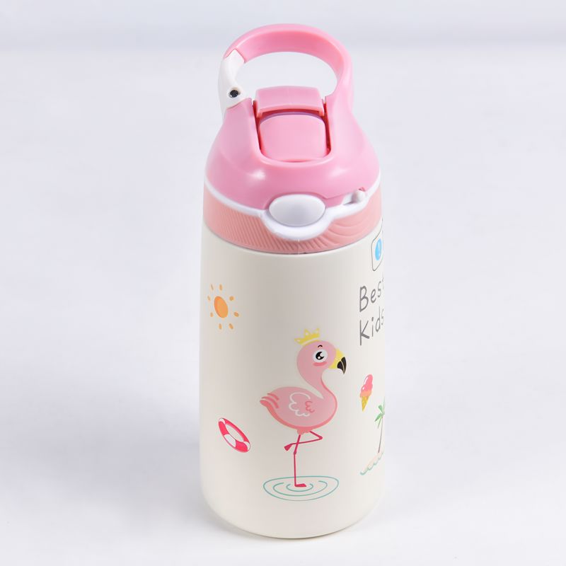 Børne Drikkedunk med Sugerør 400 ML - Pink