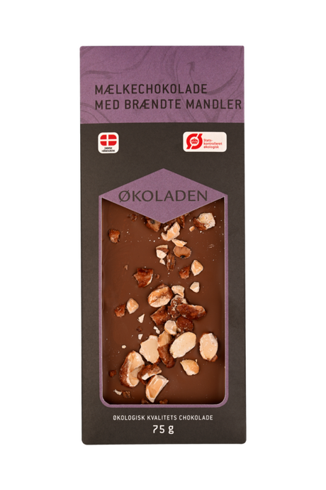 Mælkechokolade med Brændte Mandler 75g