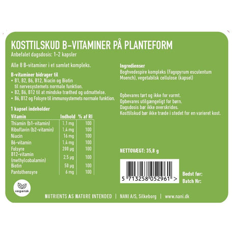 Nani Food state Multi B kompleks, 60 stk