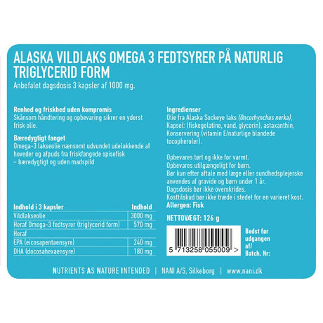 Nani Alaska Vildlaks Omega 3 – 90 kapsler