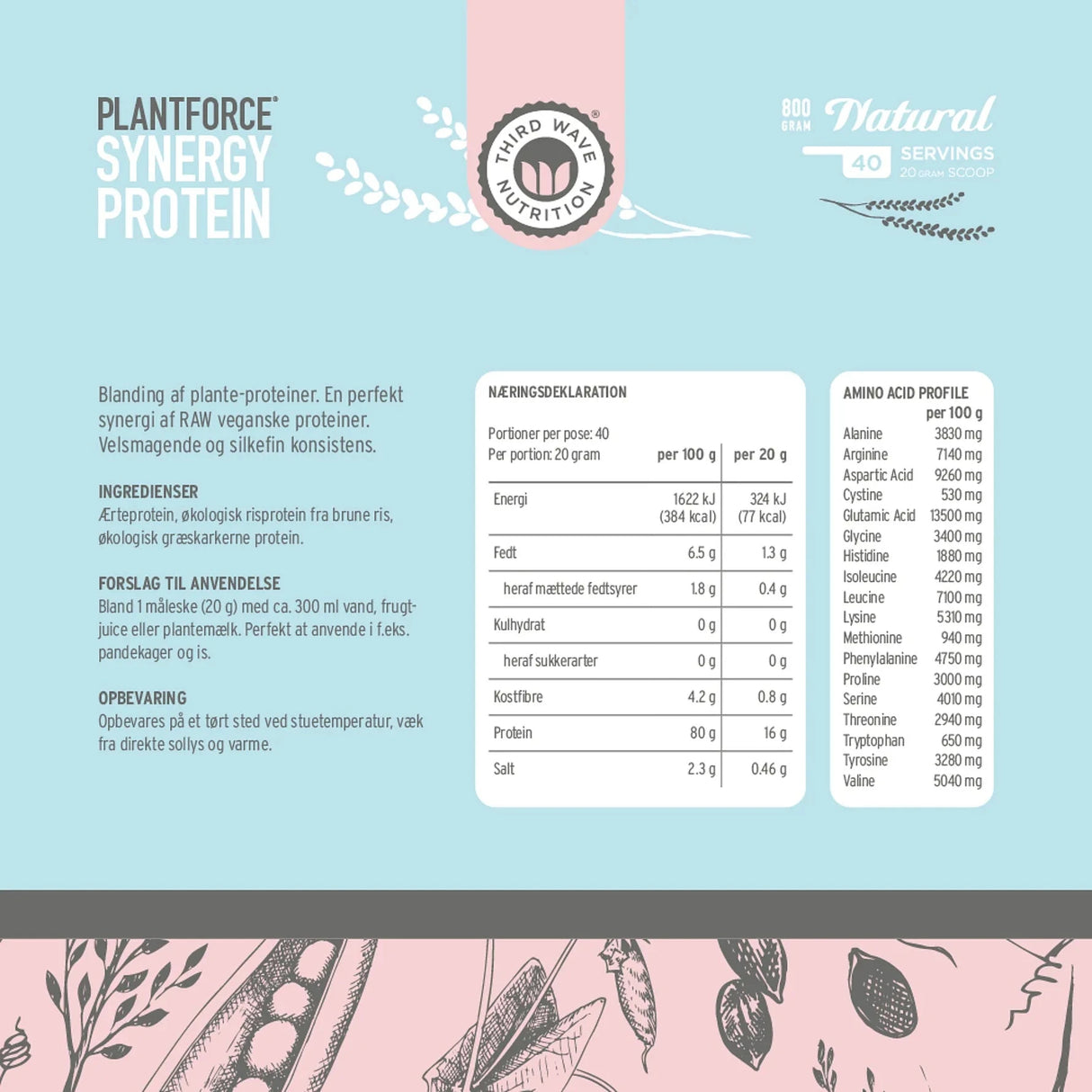 Plantforce Synergy Protein - Natural 800 gram