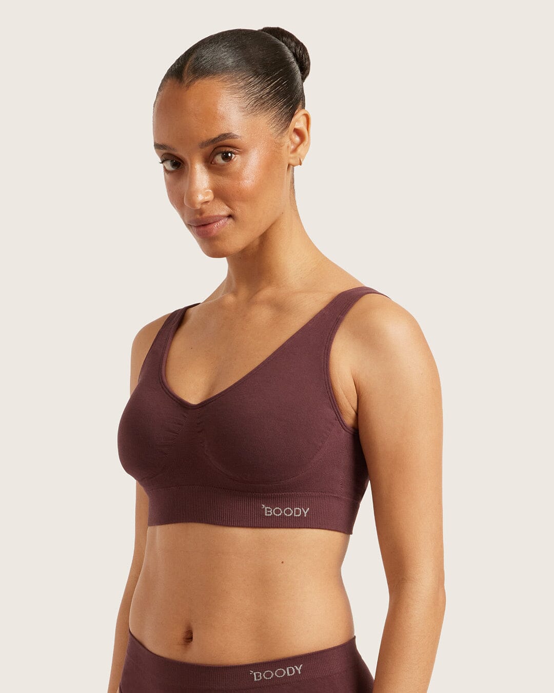 Boody Padded Shaper Crop BH Bambus - Mulberry