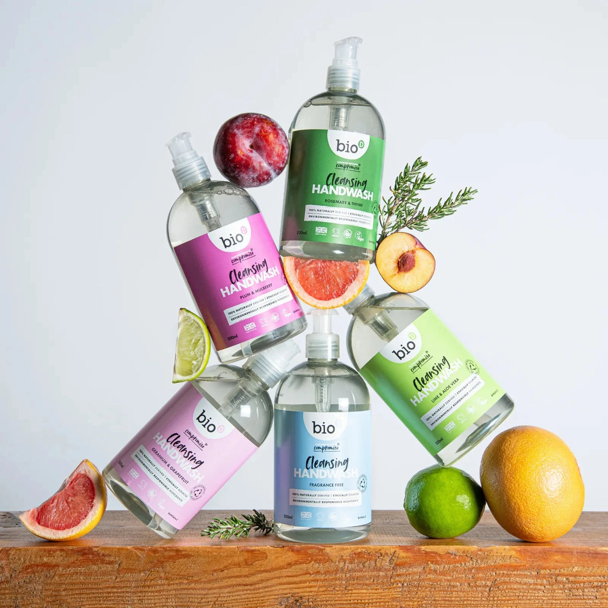 BIO-D Antibakteriel Håndsæbe - Blomme & Morbær Duft - 500 ml