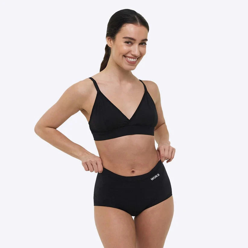 Wuka Menstruationstrusse Stretch Seamless High Waist - Sort Heavy Flow