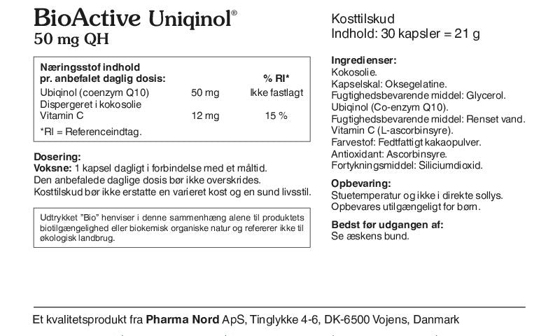 Pharma Nord BioActive Uniqinol 50 mg - 30 stk