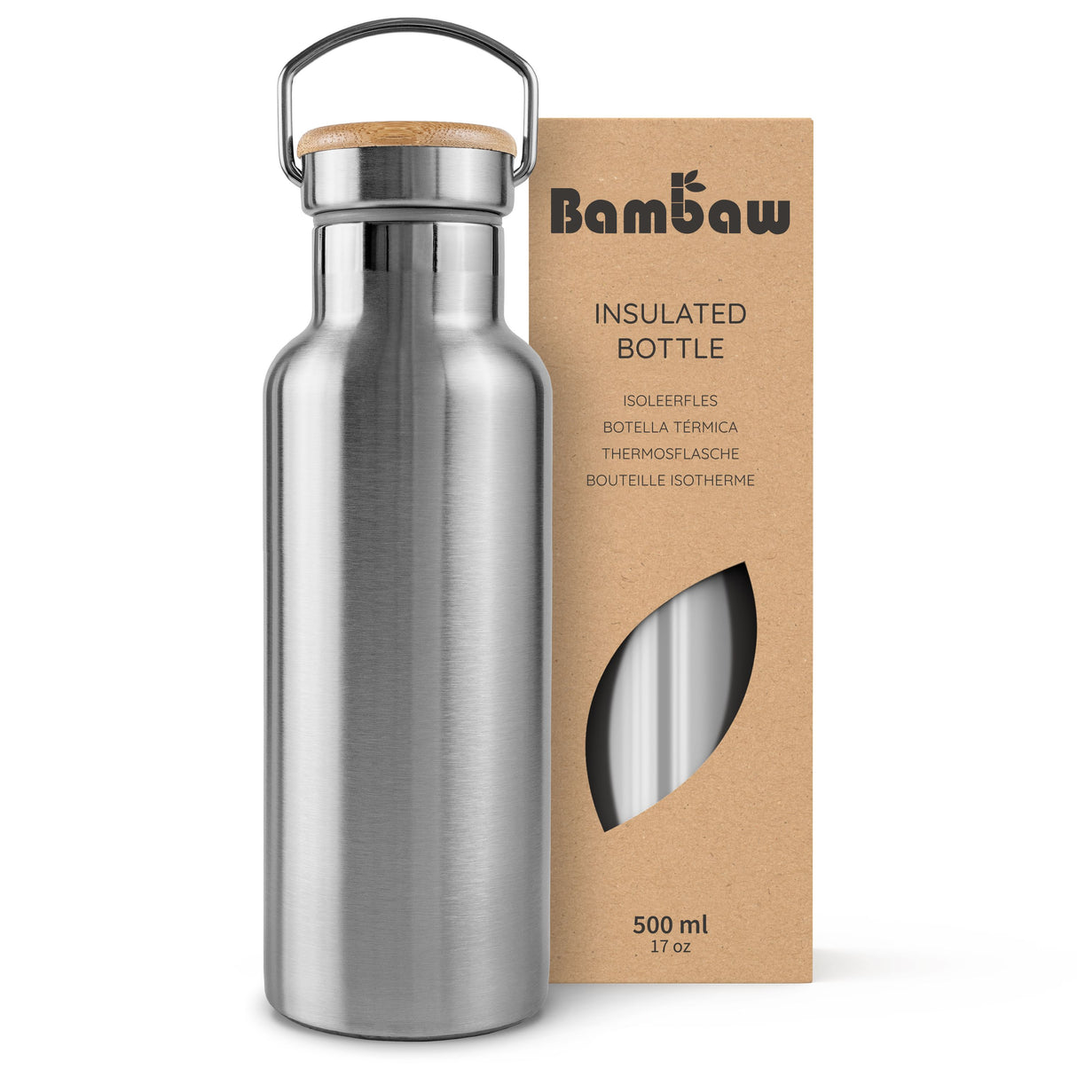 Bambaw Termodrikkedunk 500 ML - Natural Steel