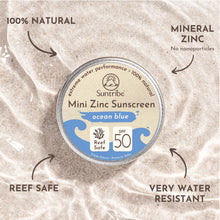 Load image into Gallery viewer, Suntribe Naturlig Ansigts &amp; Sport Mini Solcreme SPF 50 - Ocean Blue
