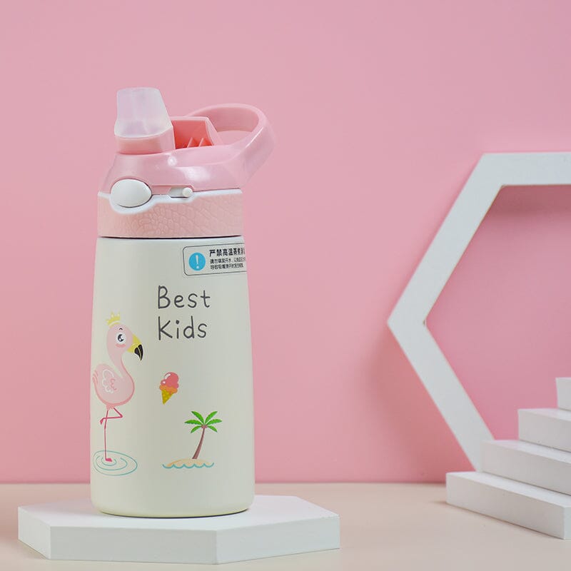 Børne Drikkedunk med Sugerør 400 ML - Pink