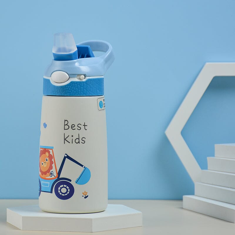 Børne Drikkedunk med Sugerør 400 ML - Blå