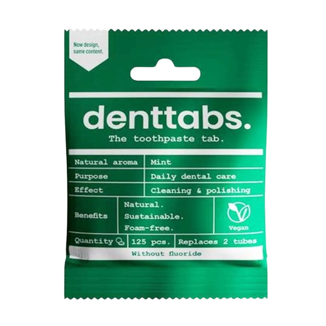Denttabs Tandpasta Tabletter Mint 125 stk - Uden fluorid