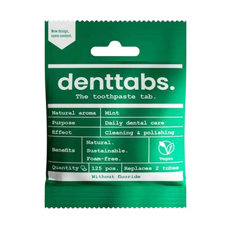 Denttabs Tandpasta Tabletter Mint 125 stk - Uden fluorid