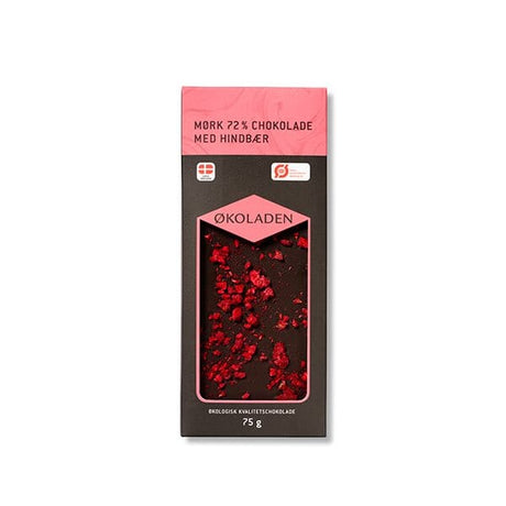 Økoladen Mørk Chokolade - Hindbær 75g