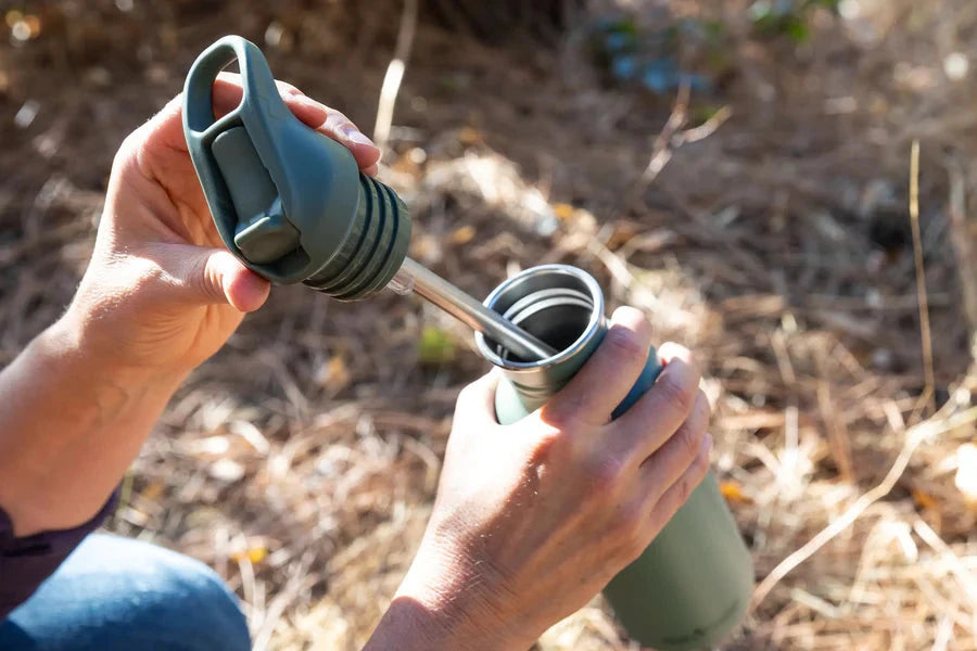 Klean Kanteen Drikkedunk 800ml Sugerør - Brushed Stainless