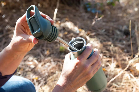 Klean Kanteen Drikkedunk 800ml Sugerør - Brushed Stainless