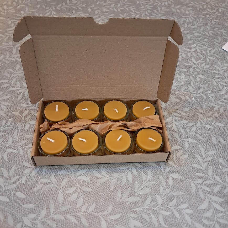 Bistad Fyrfadslys Bivoks - Glasstage - 8 stk