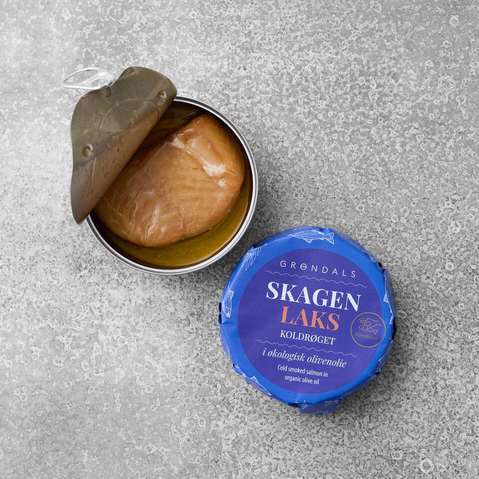 Grøndals Koldrøget laks i økologisk olivenolie