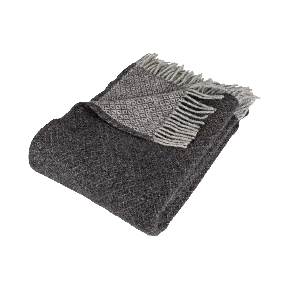 Arctic Uldplaid Thyra - Dark Grey