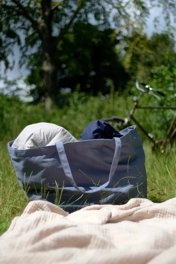 The Organic Company Stor Taske - Gråblå