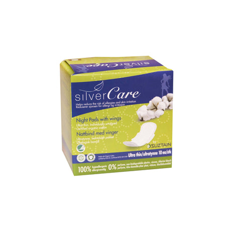 Silvercare by Suztain - Natbind med vinger - 10 stk - Ultra Tynd Silvercare