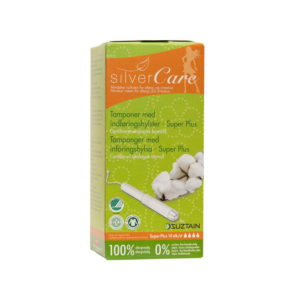Silvercare by Suztain - Tampon med hylster - 14 stk - Super Plus Silvercare