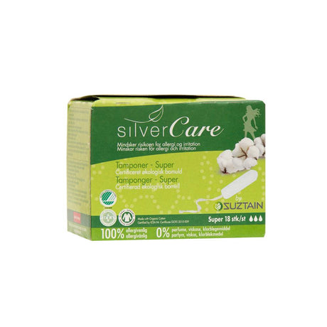 Silvercare by Suztain - Tampon uden hylster - 18 stk - Super Silvercare