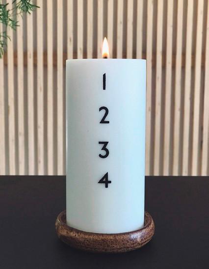Åbenlys - Bloklys - Sort - Stearin og Soyavoks Julelys - Advent Åbenlys