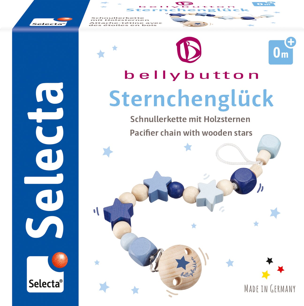 Selecta - Lucky star blue pacifier chain