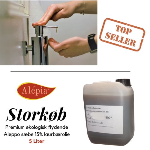 Alépia - Storkøb - Flydende Aleppo sæbe 15% - 5 liter Alépia