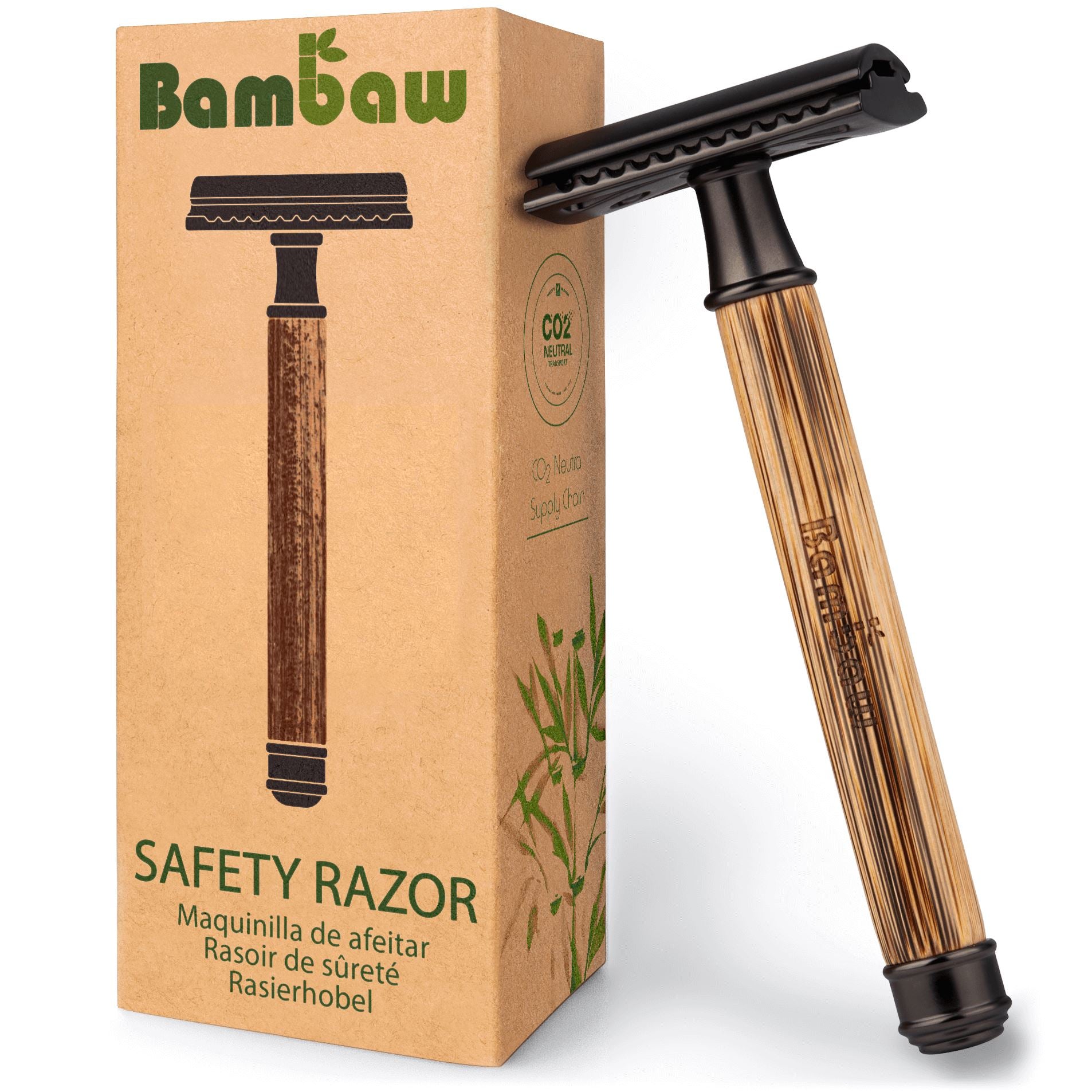 Bambaw Bamboo Safety Razor - Slim Dark