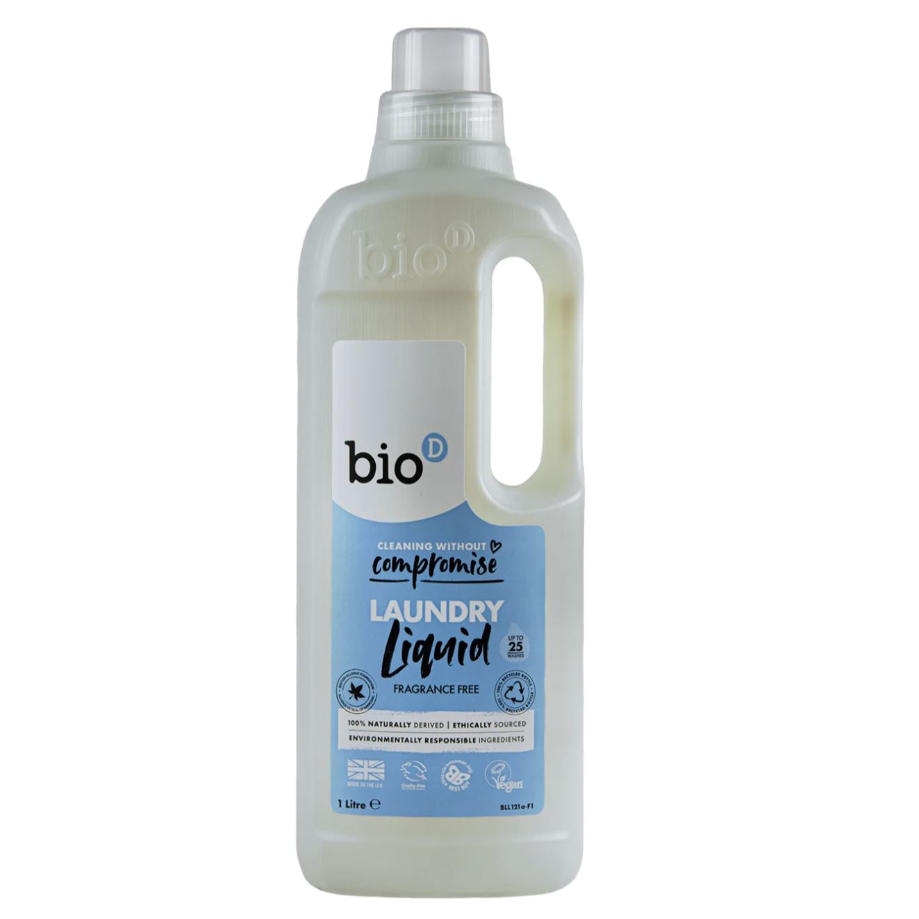 BIO-D miljøvenligt flydende vaskemiddel uden duft, 1 liter