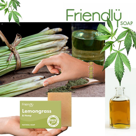 Friendly Soap - Sæbebar med Citrongræs & Hamp - 95 gram Friendly Soap