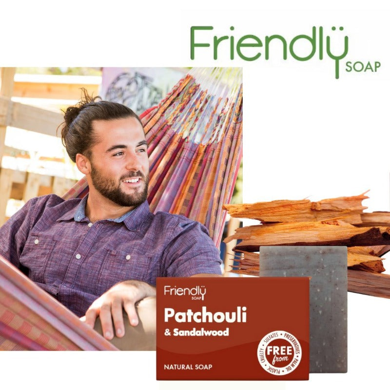 Friendly Soap - Patchouli & Sandalwood - 100% Naturlig og Vegansk Friendly Soap