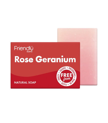 Friendly - Rose & Geranium sæbebar - 95 gram Friendly Soap