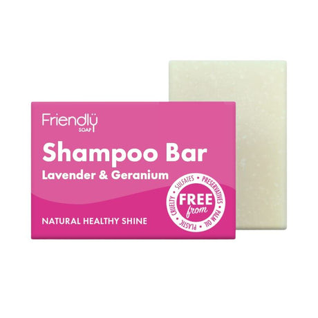 Friendly - Shampoobar med Lavendel & Geranium - 95 gram Friendly Soap