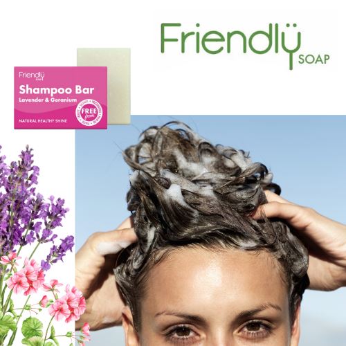 Friendly - Shampoobar med Lavendel & Geranium - 95 gram Friendly Soap