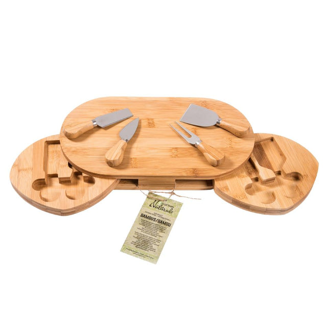 Suztain - Skærebræt - Osteplatte med knive - Økologisk bambus Suztain