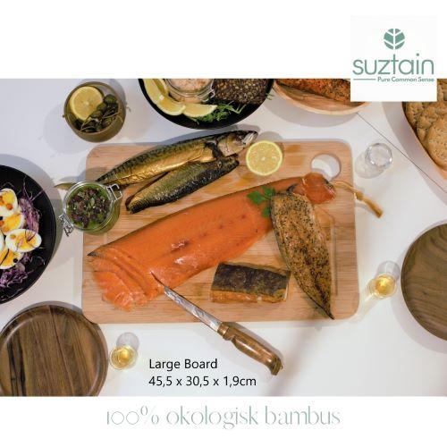 Suztain - 3 stk skærebræt inkl. holder - Økologisk bambus Suztain