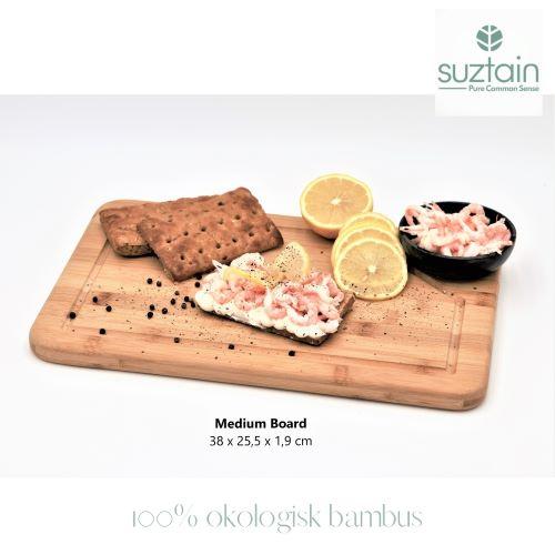 Suztain - 3 stk skærebræt inkl. holder - Økologisk bambus Suztain