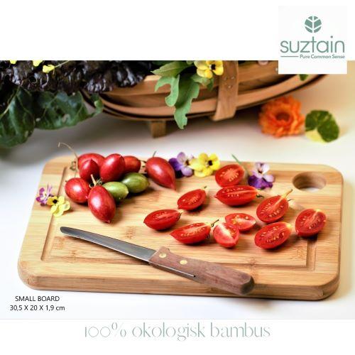 Suztain - 3 stk skærebræt inkl. holder - Økologisk bambus Suztain