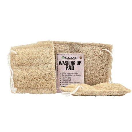 Suztain - Store Loofah skuresvamp - 3 stk Suztain