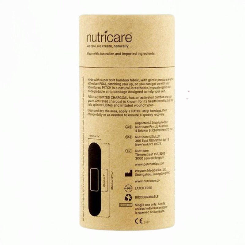 PATCH - Komposterbare plastre af bambus - Aktivt kul - 25stk PATCH