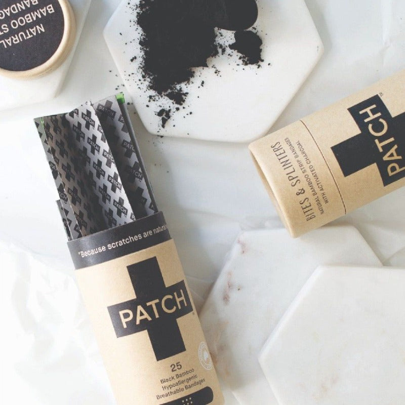 PATCH - Komposterbare plastre af bambus - Aktivt kul - 25stk PATCH