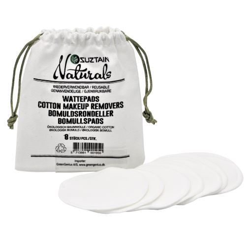 Suztain Naturals - Økologiske Bomulds Rondeller - 8 stk Suztain