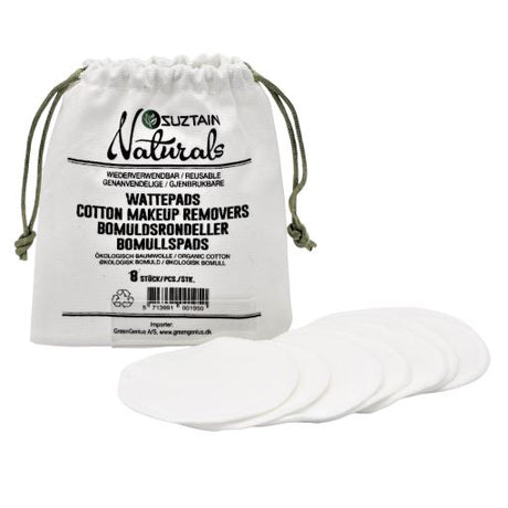 Suztain Naturals - Økologiske Bomulds Rondeller - 8 stk Suztain